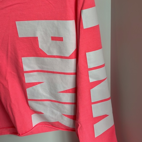 Victoria’s Secret Pink long sleeve cropped crewneck T-shirt size extra small - Picture 3 of 5